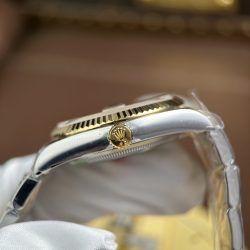 Đồng Hồ Rolex DateJust Replica 11 Mặt Vàng Họa Tiết Vi Tinh Dây Oyster Xưởng AR 36mm (2)