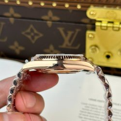 Đồng Hồ Rolex Day-Date Rep 11 Mạ Vàng Hồng Mặt Xanh Lá Cây Nặng 186 Grams Xưởng QF 40mm (2)