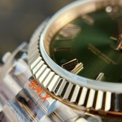 Đồng Hồ Rolex Day-Date Rep 11 Mạ Vàng Hồng Mặt Xanh Lá Cây Nặng 186 Grams Xưởng QF 40mm (2)