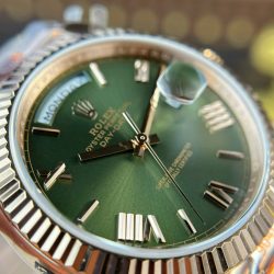 Đồng Hồ Rolex Day-Date Rep 11 Mạ Vàng Hồng Mặt Xanh Lá Cây Nặng 186 Grams Xưởng QF 40mm (2)