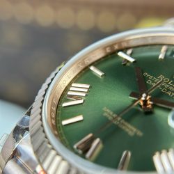 Đồng Hồ Rolex Day-Date Rep 11 Mạ Vàng Hồng Mặt Xanh Lá Cây Nặng 186 Grams Xưởng QF 40mm (2)