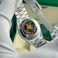 Đồng Hồ Rolex Day-Date Rep 11 Mặt Đen Cọc Số Đá Baguette Nặng 186 Grams Xưởng QF 40mm (2)