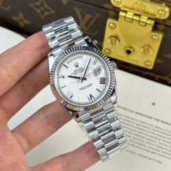 Đồng Hồ Rolex Day-Date Replica 11 Mặt Trắng Trọng Lượng 186 Grams Nhà Máy QF 40mm (2)