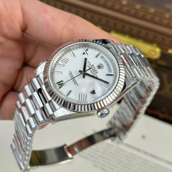 Đồng Hồ Rolex Day-Date Replica 11 Mặt Trắng Trọng Lượng 186 Grams Nhà Máy QF 40mm (2)