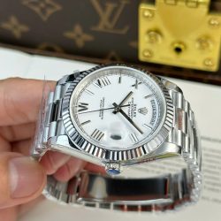 Đồng Hồ Rolex Day-Date Replica 11 Mặt Trắng Trọng Lượng 186 Grams Nhà Máy QF 40mm (2)