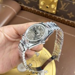 Đồng Hồ Rolex Day-Date Replica 11 Mặt Xám Cọc Số Dạ Quang Nặng 186 Grams Xưởng QF 40mm (2)