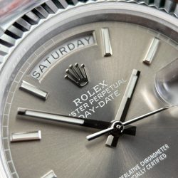Đồng Hồ Rolex Day-Date Replica 11 Mặt Xám Cọc Số Dạ Quang Nặng 186 Grams Xưởng QF 40mm (2)