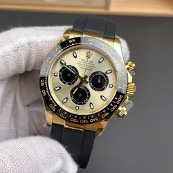 Đồng Hồ Rolex Daytona 116518 Replica 11 Mặt Vàng Champagne Dây Oysterflex Nhà Máy QF 40mm (2)