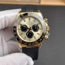 Đồng Hồ Rolex Daytona 116518 Replica 11 Mặt Vàng Champagne Dây Oysterflex Nhà Máy QF 40mm (2)
