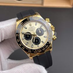 Đồng Hồ Rolex Daytona 116518 Replica 11 Mặt Vàng Champagne Dây Oysterflex Nhà Máy QF 40mm (2)