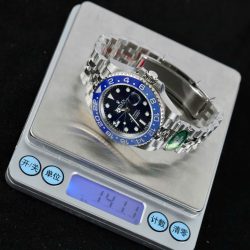Đồng Hồ Rolex GMT-Master II Chế Tác Mặt Đen Viền Gốm Xanh Dây Jubilee Xưởng AR 40mm (2)