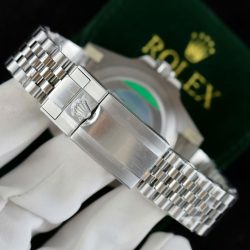 Đồng Hồ Rolex GMT-Master II Chế Tác Mặt Đen Viền Gốm Xanh Dây Jubilee Xưởng AR 40mm (2)