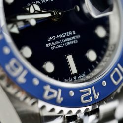 Đồng Hồ Rolex GMT-Master II Chế Tác Mặt Đen Viền Gốm Xanh Dây Jubilee Xưởng AR 40mm (2)