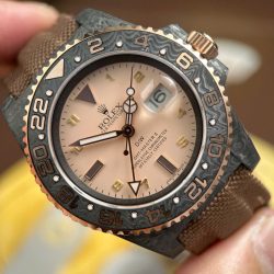 Đồng Hồ Rolex GMT-Master II DiW Replica 11 Vỏ Carbon Đen Mặt Hồng Máy Cơ Thụy Sỹ 40mm (1)