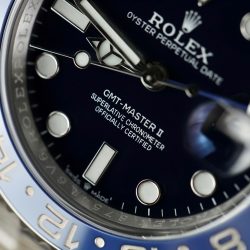 Đồng Hồ Rolex GMT-Master II Replica 11 Mặt Đen Viền Gốm Xanh Dây Oyster Xưởng AR 40mm (2)