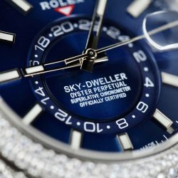 Đồng Hồ Rolex Sky-Dweller 336934 Mặt Xanh Dương Chế Tác Đính Full Đá Máy Cơ Tự Động 42mm (2)