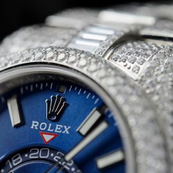 Đồng Hồ Rolex Sky-Dweller 336934 Mặt Xanh Dương Chế Tác Đính Full Đá Máy Cơ Tự Động 42mm (2)