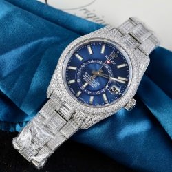 Đồng Hồ Rolex Sky-Dweller 336934 Mặt Xanh Dương Chế Tác Đính Full Đá Máy Cơ Tự Động 42mm (2)