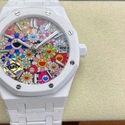Đồng Hồ Audemars Piguet 15500 Sunflower Replica 11 Vỏ Gốm Trắng Máy Cơ Thụy Sỹ Nhà Máy APS 41mm (2)