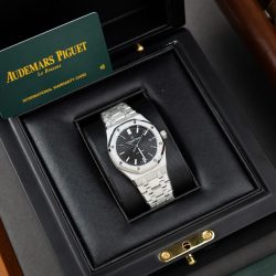 Đồng Hồ Audemars Piguet Rep Cao Cấp Royal Oak Frosted Gold 15454BC Mặt Đen Xưởng APS 37mm (2)