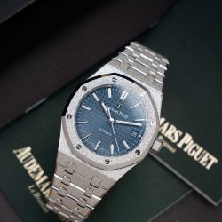 Đồng Hồ Audemars Piguet Replica 11 Royal Oak Frosted Gold 15454BC Mặt Xanh Dương Xưởng APS 37mm (2)