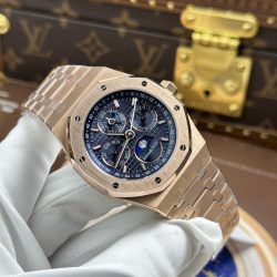 Đồng Hồ Audemars Piguet Royal Oak Perpetual Calendar 26574OR Chế Tác Mặt Xanh Lam Hoạ Tiết Grande Tapisserie 41mm (2)