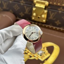 Đồng Hồ Cartier Ballon Blanc Replica 11 Nữ Máy Pin Dây Da Nhà Máy AF 30mm (2)
