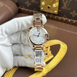 Đồng Hồ Cartier Ballon Bleu WGBB0054 Chế Tác Mạ Vàng Hồng Máy Pin Nhà Máy AF 33mm (2)