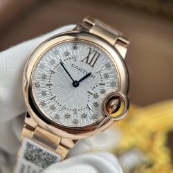 Đồng Hồ Cartier Ballon Bleu WGBB0054 Chế Tác Mạ Vàng Hồng Máy Pin Nhà Máy AF 33mm (2)