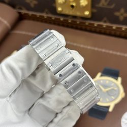 Đồng Hồ Cartier Santos Replica 11 Mặt Lộ Cơ Dây Kim Loại 39 (2)