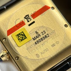 Đồng Hồ Cartier Tank Louis Fake 11 Mặt Trắng Dây Da Màu Xám 27.8×38 (2)