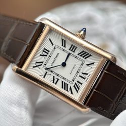Đồng Hồ Cartier Tank Louis Fake 11 Mặt Trắng Vỏ Mạ Vàng Hồng 27.8x38 (2)