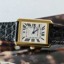 Đồng Hồ Cartier Tank Solo Replica 11 Vỏ Mạ Vàng Mặt Trắng Nhà Máy AF 41mm (2)