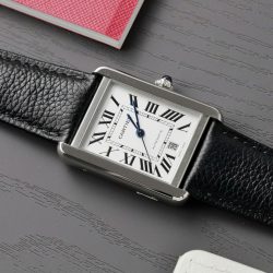 Đồng Hồ Cartier Tank Solo Replica Cao Cấp Mặt Trắng Máy Cơ Tự Động Nhà Máy AF 41mm (2)