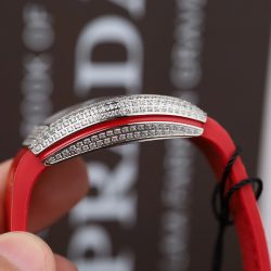 Đồng Hồ Franck Muller V32 Rep 11 Màu Đỏ Đính Full Đá Nhà Máy ABF 36mm (2)