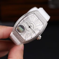 Đồng Hồ Franck Muller V32 Replica 11 Mặt Trắng Đính Full Đá Nhà Máy ABF 36mm (2)
