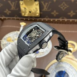 Đồng Hồ Richard Mille RM055 Chế Tác Vỏ Gốm Đen Viền Trắng Xưởng ZF 49.9×42 (2)