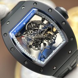 Đồng Hồ Richard Mille RM055 Chế Tác Vỏ Gốm Đen Viền Trắng Xưởng ZF 49.9×42 (2)