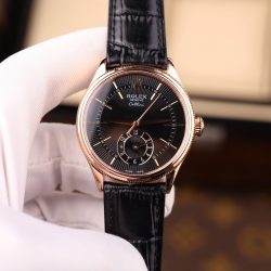 Đồng Hồ Rolex Cellini Dual Time 50525 Chế Tác Mặt Đen Vỏ Bọc Vàng Hồng 18K 39mm (2)