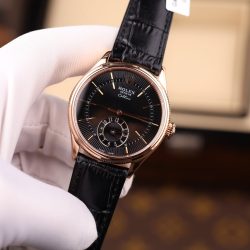 Đồng Hồ Rolex Cellini Dual Time 50525 Chế Tác Mặt Đen Vỏ Bọc Vàng Hồng 18K 39mm (2)