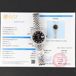 Đồng Hồ Rolex DateJust Mặt Đen Chế Tác Đính Full Kim Cương Moissanite 41mm (2)
