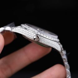 Đồng Hồ Rolex DateJust Mặt Đen Chế Tác Đính Full Kim Cương Moissanite 41mm (2)