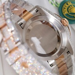 Đồng Hồ Rolex Sky-Dweller Chế Tác Đính Full Đá CZ Demi Vàng Hồng 42mm (2)