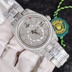 Đồng Hồ Rolex Sky-Dweller Chế Tác Đính Full Đá CZ Máy Cơ Thụy Sỹ 42mm (3)