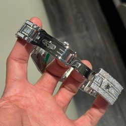 Đồng Hồ Rolex Sky-Dweller Mặt Bạc Chế Tác Đính Full Kim Cương Moissanite 42mm (2)