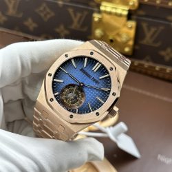 Đồng Hồ Audemars Piguet Rep 11 Royal Oak Selfwinding Flying Tourbillon 26730 Mặt Xanh Khói Vỏ Mạ Vàng Hồng 41mm (2)