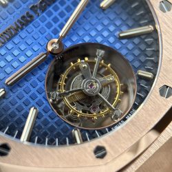 Đồng Hồ Audemars Piguet Rep 11 Royal Oak Selfwinding Flying Tourbillon 26730 Mặt Xanh Khói Vỏ Mạ Vàng Hồng 41mm (2)