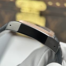 Đồng Hồ Cartier Santos Fake Cao Cấp Mặt Đen Viền Vàng Hồng Máy Cơ Tự Động 51.1×41 (2)