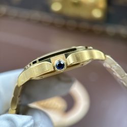 Đồng Hồ Cartier Santos Nữ Chế Tác Mạ Vàng Viền Đính Đá Nhà Máy BV 35mm (2)