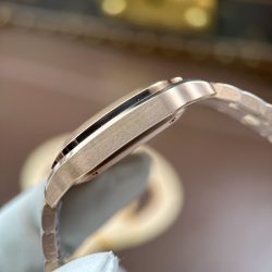 Đồng Hồ Cartier Santos Nữ Replica 11 Vỏ Mạ Vàng Hồng Viền Đính Đá Nhà Máy BV 35mm (2)